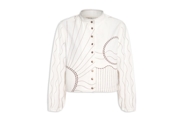 Casaco Feminino Sarja Bordado - Branco