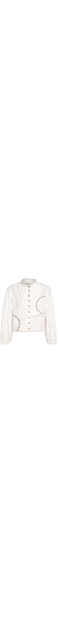 Casaco Feminino Sarja Bordado - Branco