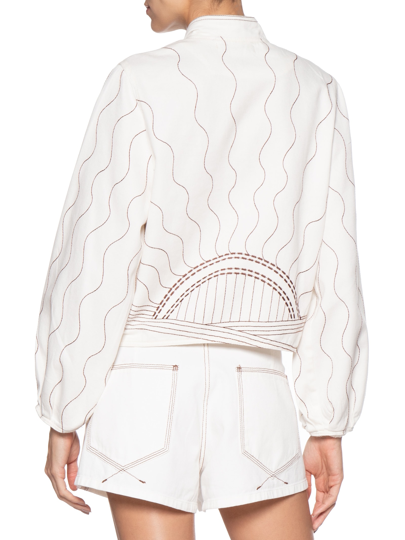 Casaco Feminino Sarja Bordado Branco Dress To