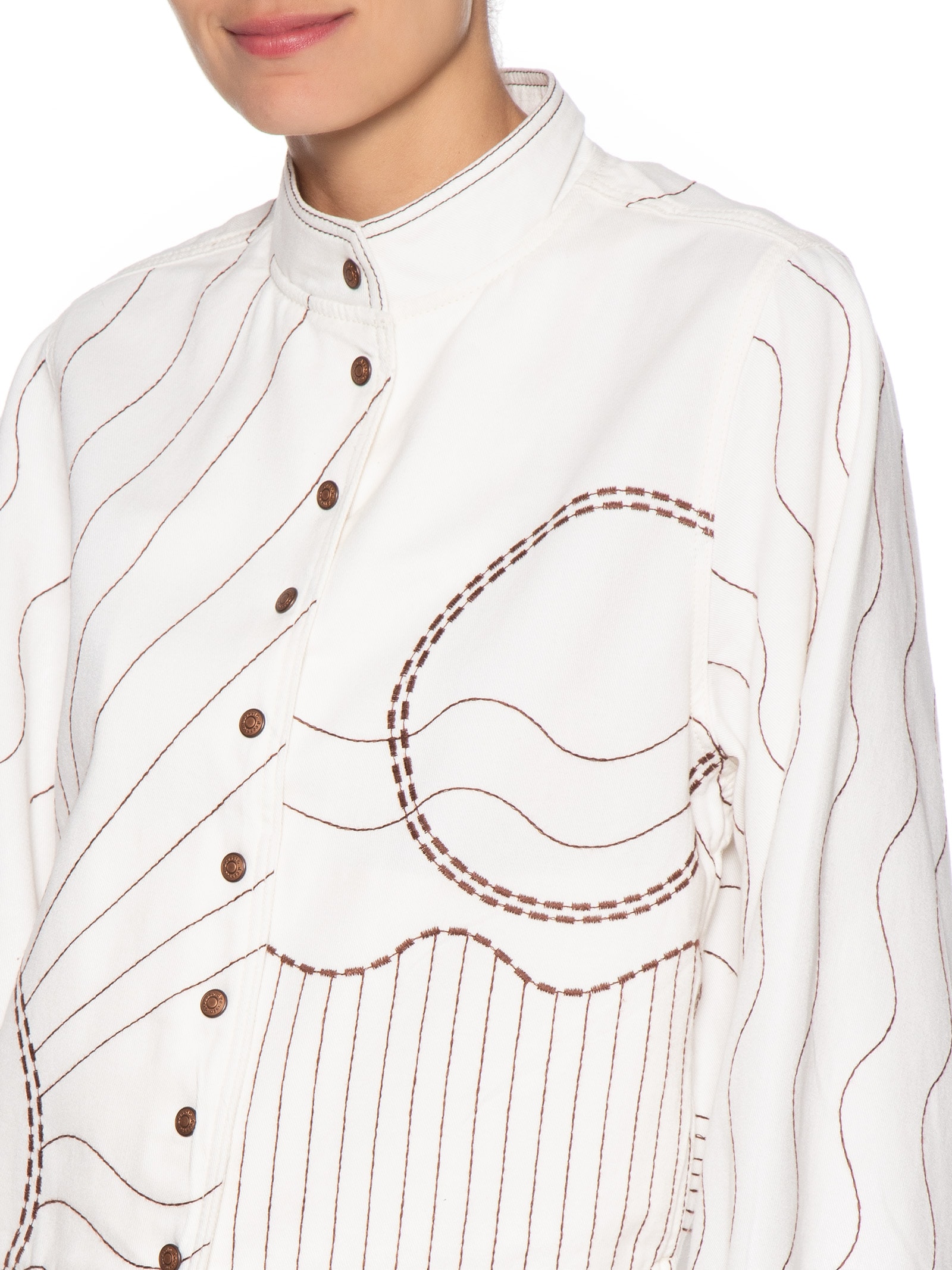 Casaco Feminino Sarja Bordado Branco Dress To
