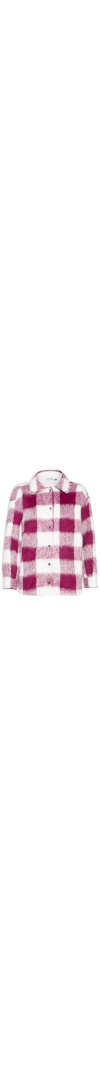 Casaco Feminino sarja Xadrez Tweed Fur - Rosa