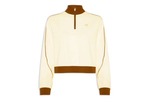 Casaco Feminino Sport Legacy Piquê 1/4 Zip - Off White