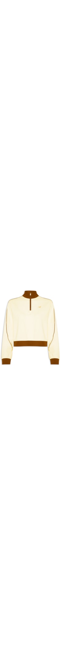 Casaco Feminino Sport Legacy Piquê 1/4 Zip - Off White