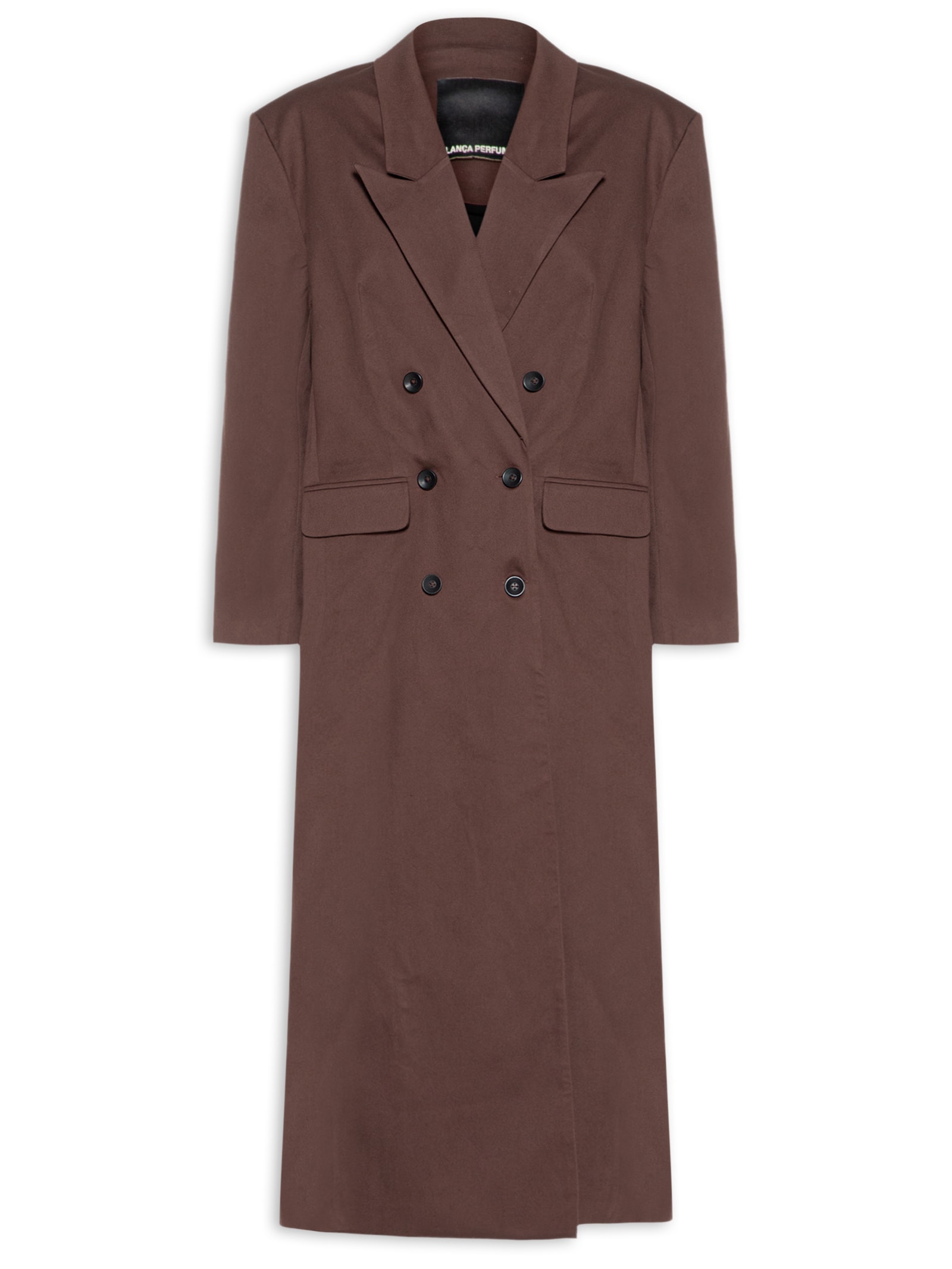 Casaco Feminino Transpassado Oversized Marrom Lança Perfume