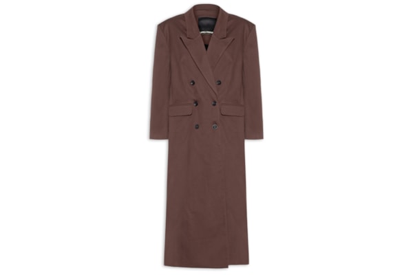 Casaco Feminino Transpassado Oversized - Marrom
