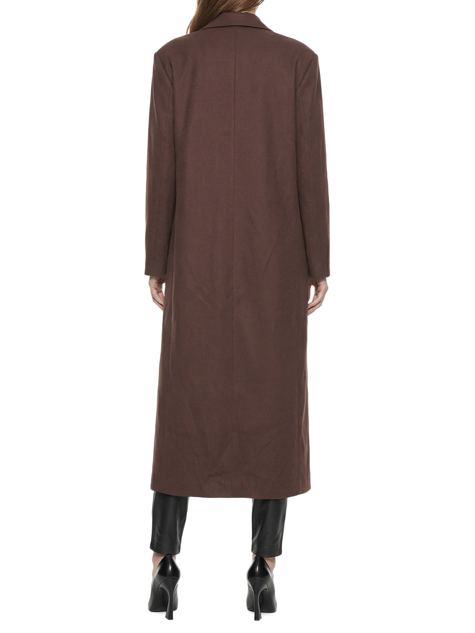 Casaco Feminino Transpassado Oversized Marrom Lança Perfume