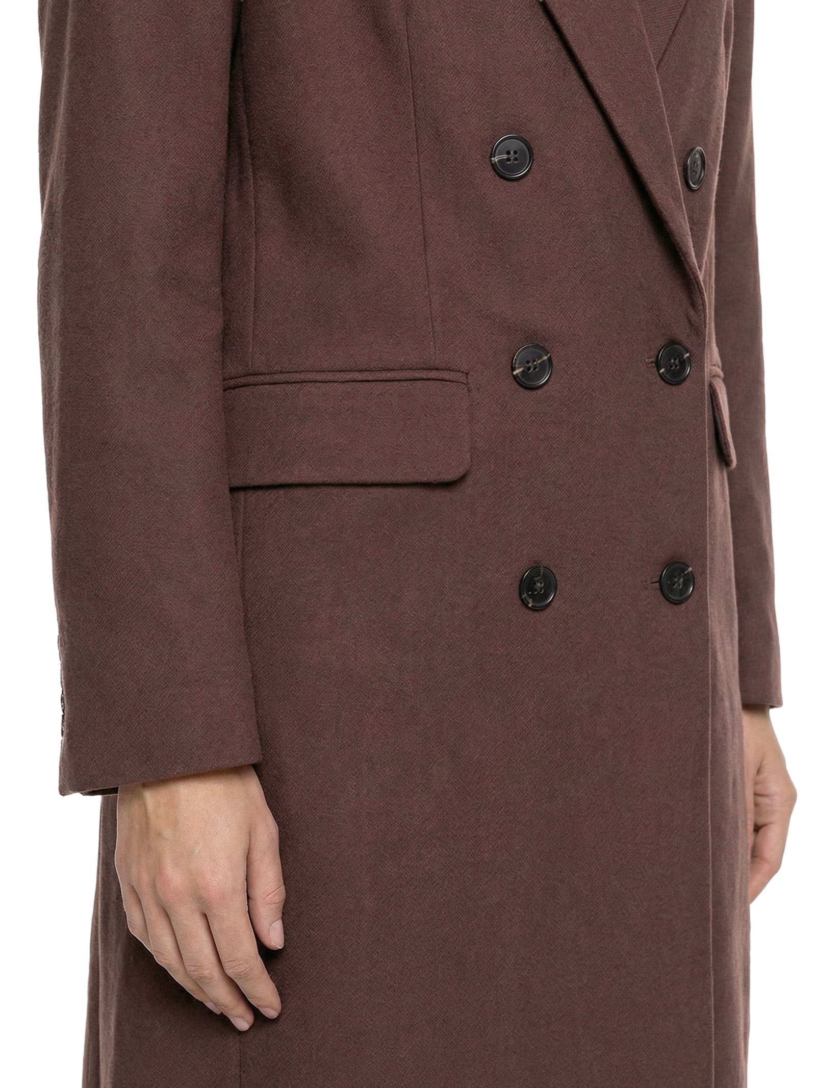 Casaco Feminino Transpassado Oversized Marrom Lança Perfume