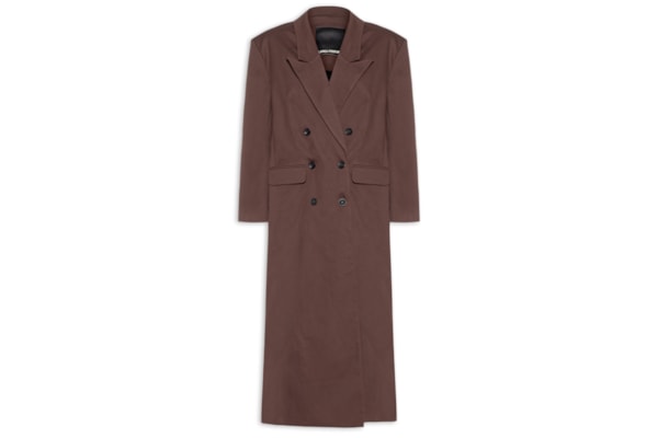 Casaco Feminino Transpassado Oversized - Marrom
