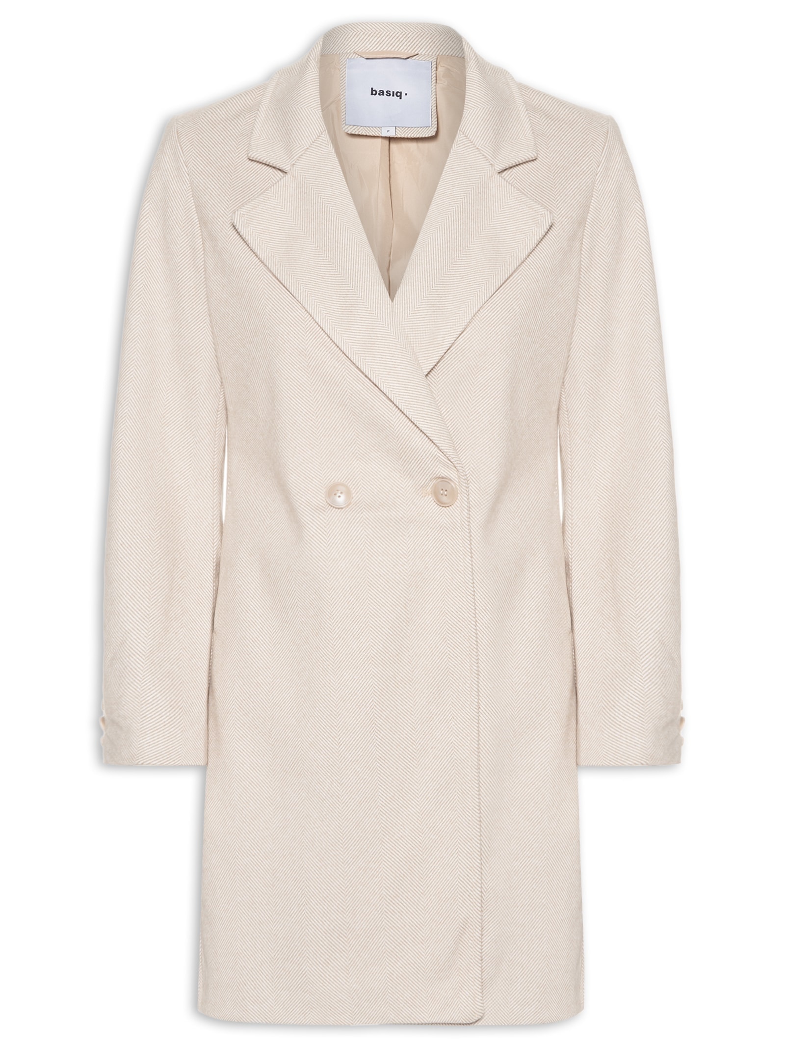 Casaco Feminino Transpasse Duplo Bege  Basiq