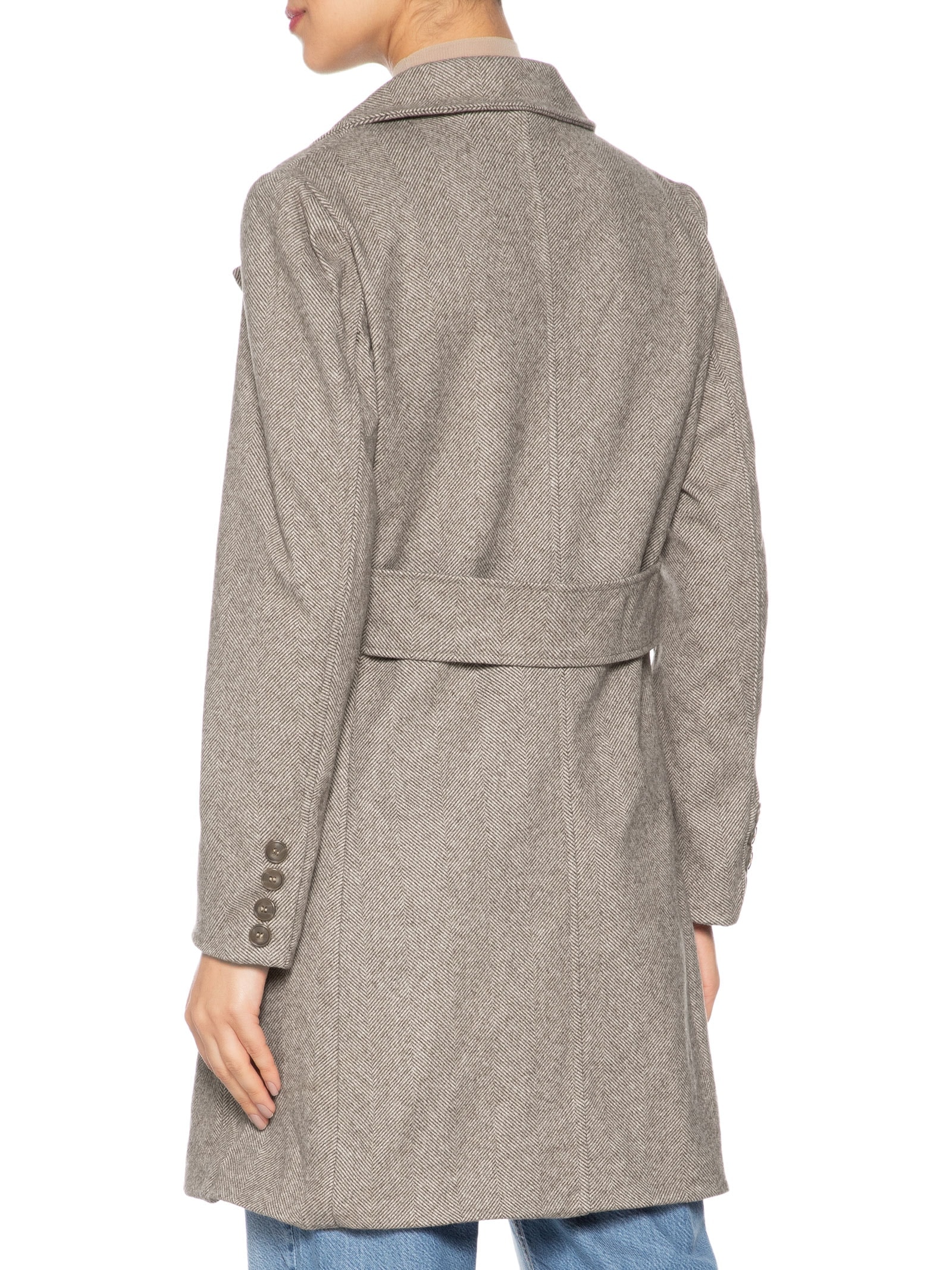 Casaco Feminino Transpasse Duplo Marrom Basiq