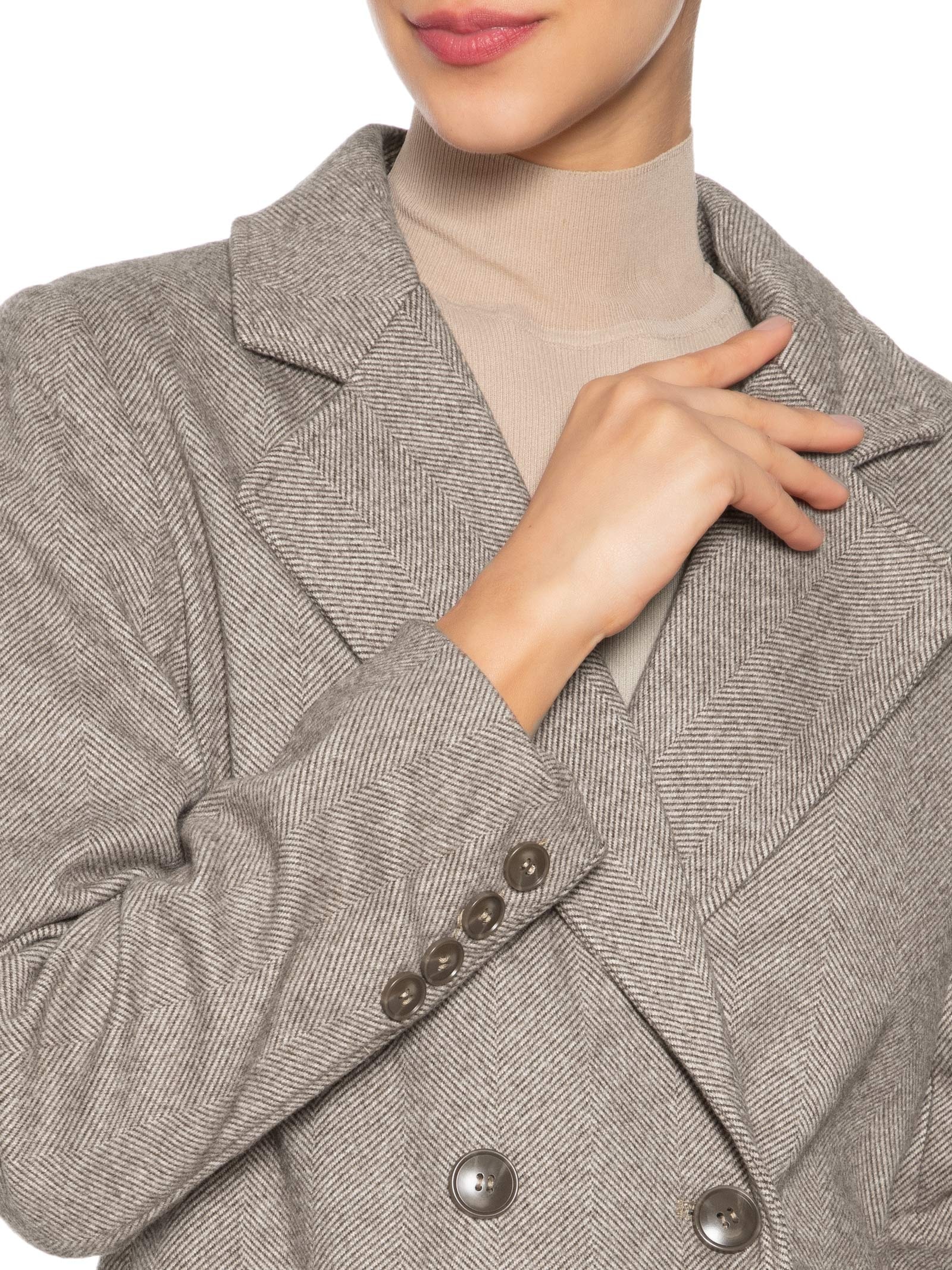 Casaco Feminino Transpasse Duplo Marrom Basiq