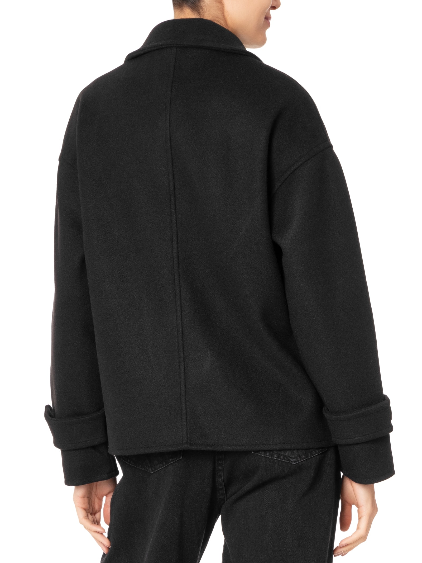 Casaco Feminino Transpasse Duplo Preto Basiq