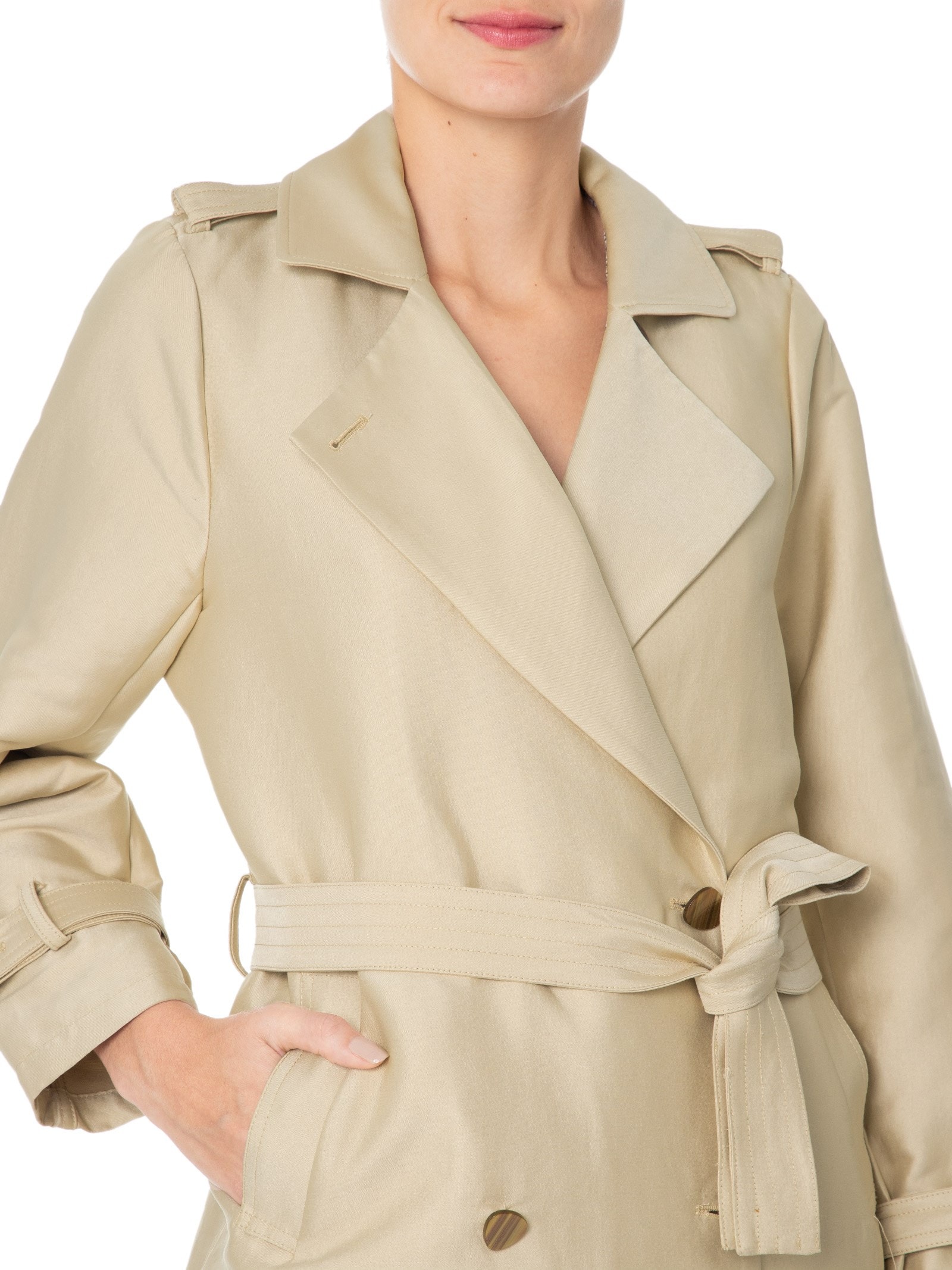 Casaco Feminino Trench Coat Areia - Shoulder - Bege
