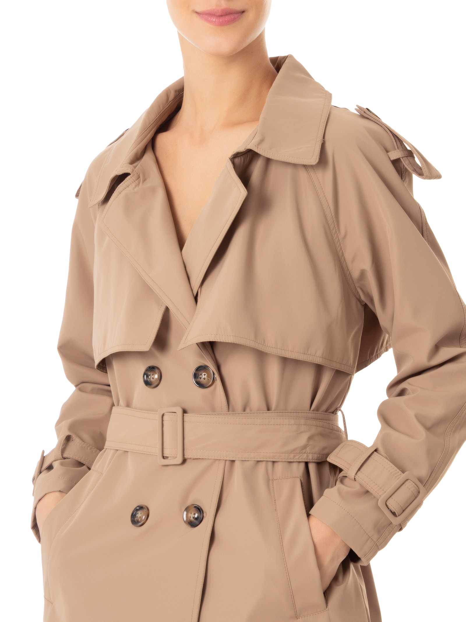 Market 33 Casaco Feminino Trench Coat Bege