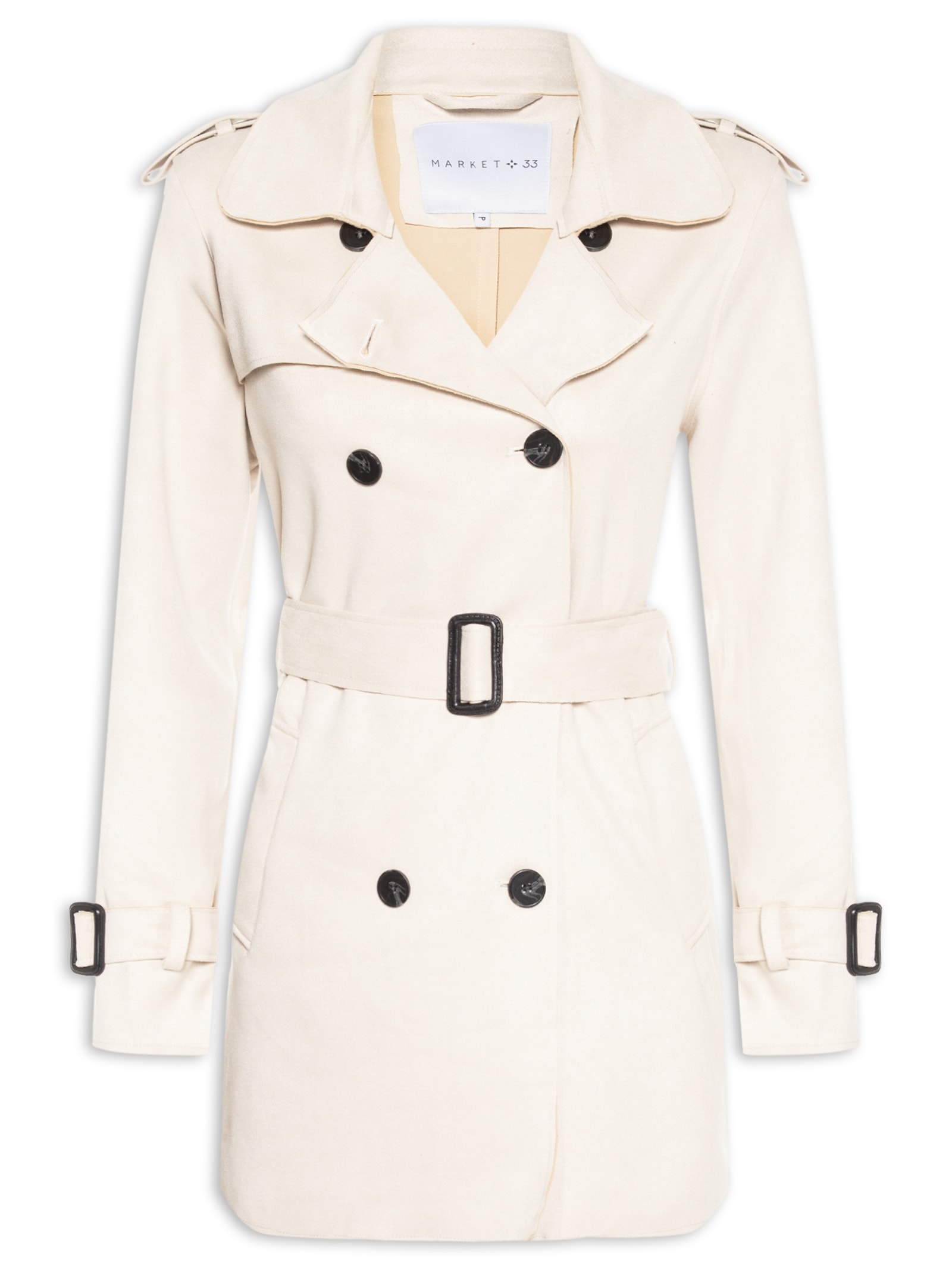 Casaco Feminino Trench Coat Bege Market 33