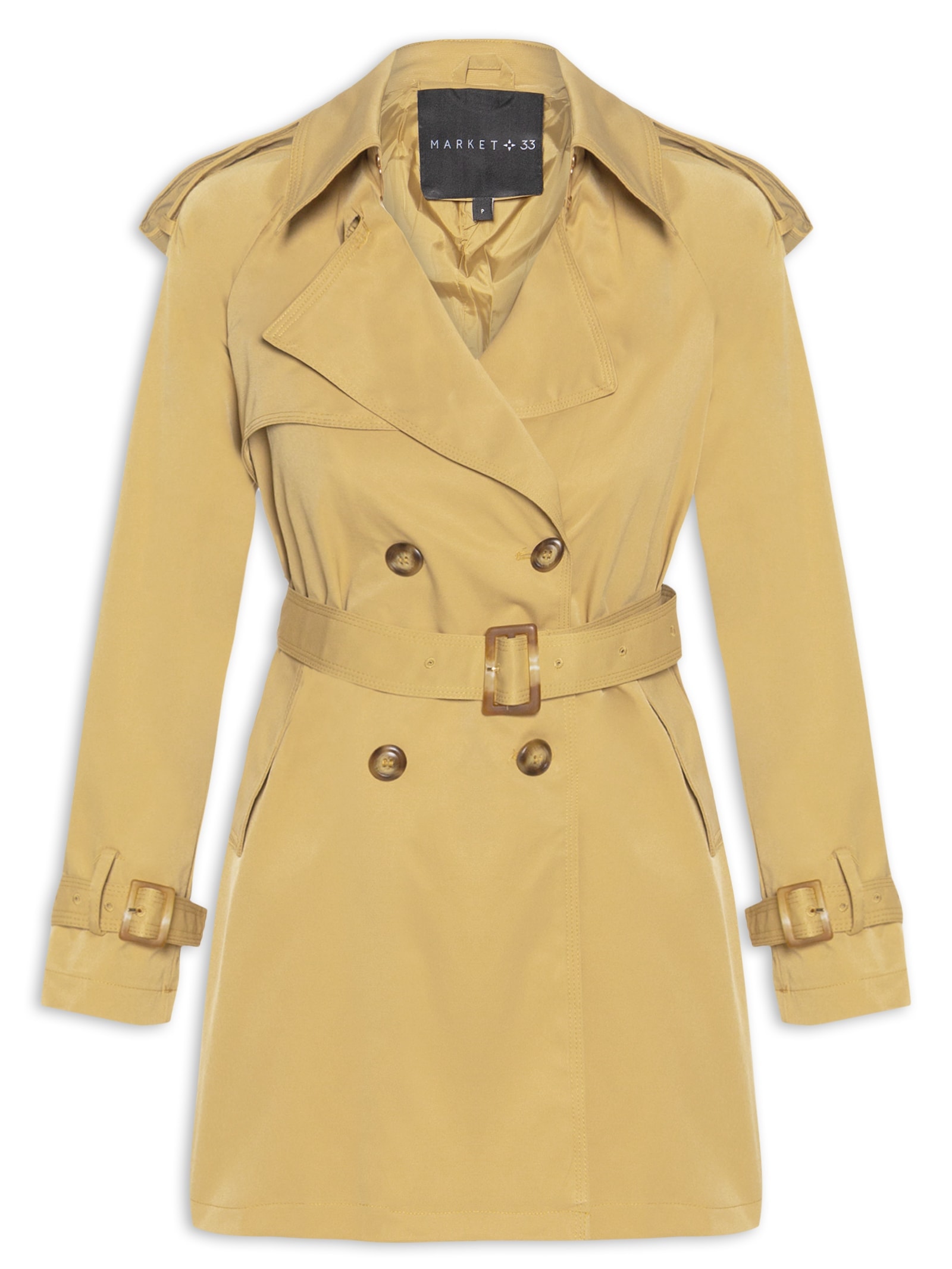 Casaco Feminino Trench Coat Bege Market 33