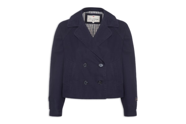 Casaco Feminino Trench Coat Bree Crop Swing - Azul