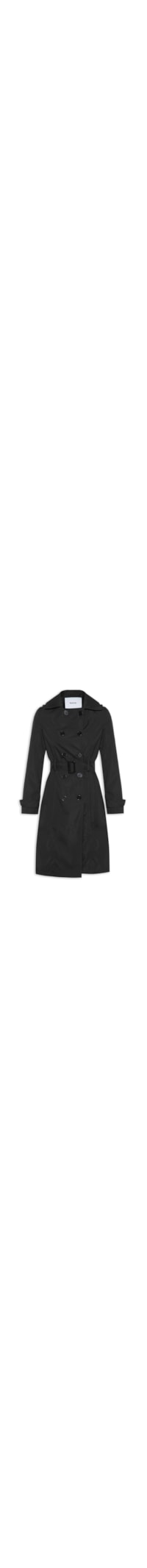 Casaco Feminino Trench Coat Com Cinto - Preto