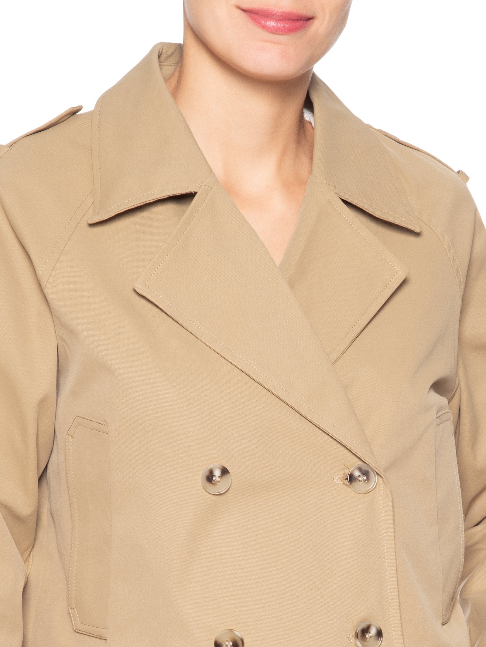 Casaco Feminino Trench Coat Curto Bege '2Essential