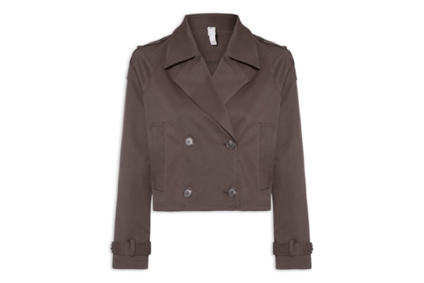 Casaco Feminino Trench Coat Curto - Marrom