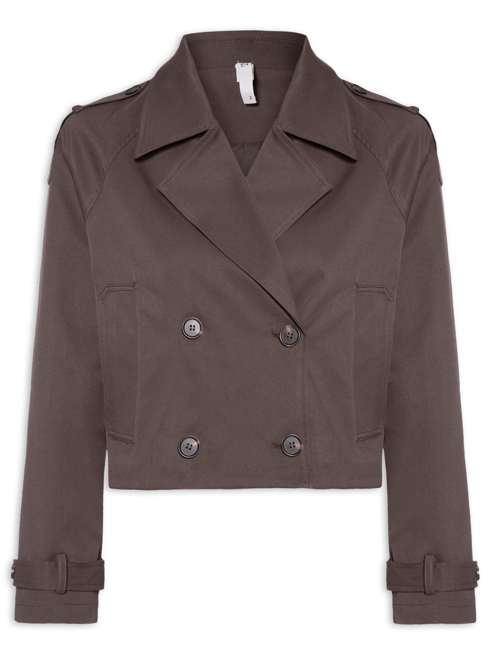 Casaco Feminino Trench Coat Curto Marrom '2Essential