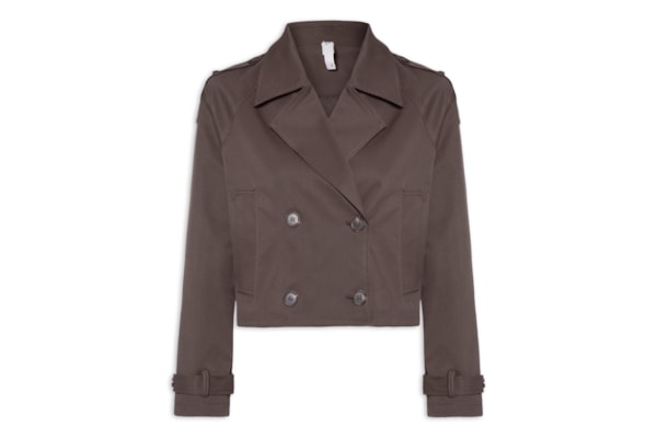 Casaco Feminino Trench Coat Curto - Marrom