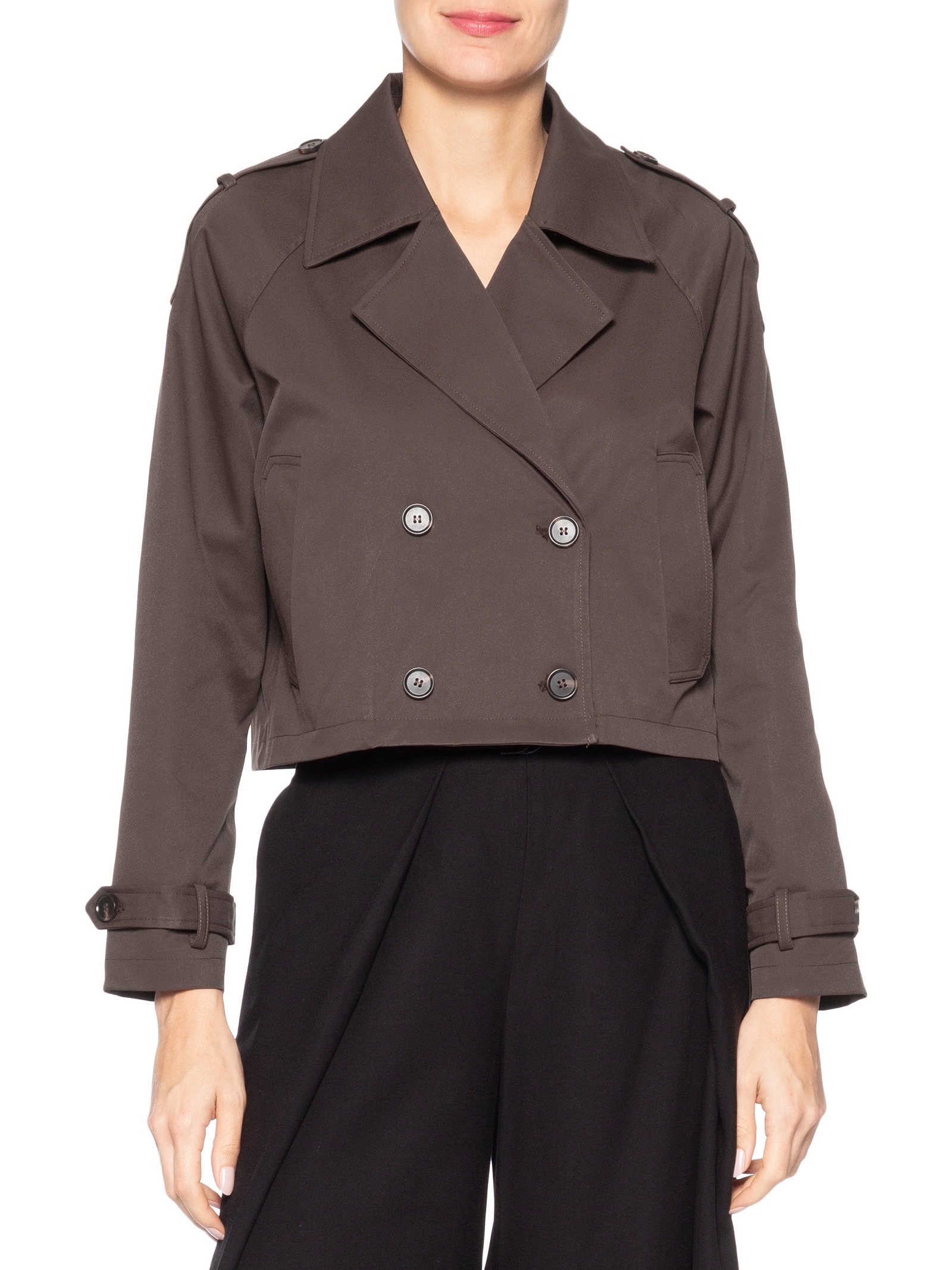 Casaco Feminino Trench Coat Curto Marrom '2Essential