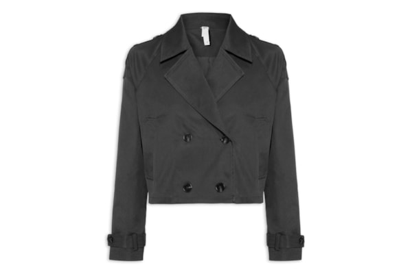Casaco Feminino Trench Coat Curto - Preto