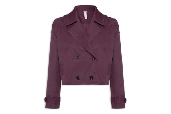 Casaco Feminino Trench Coat Curto - Vermelho