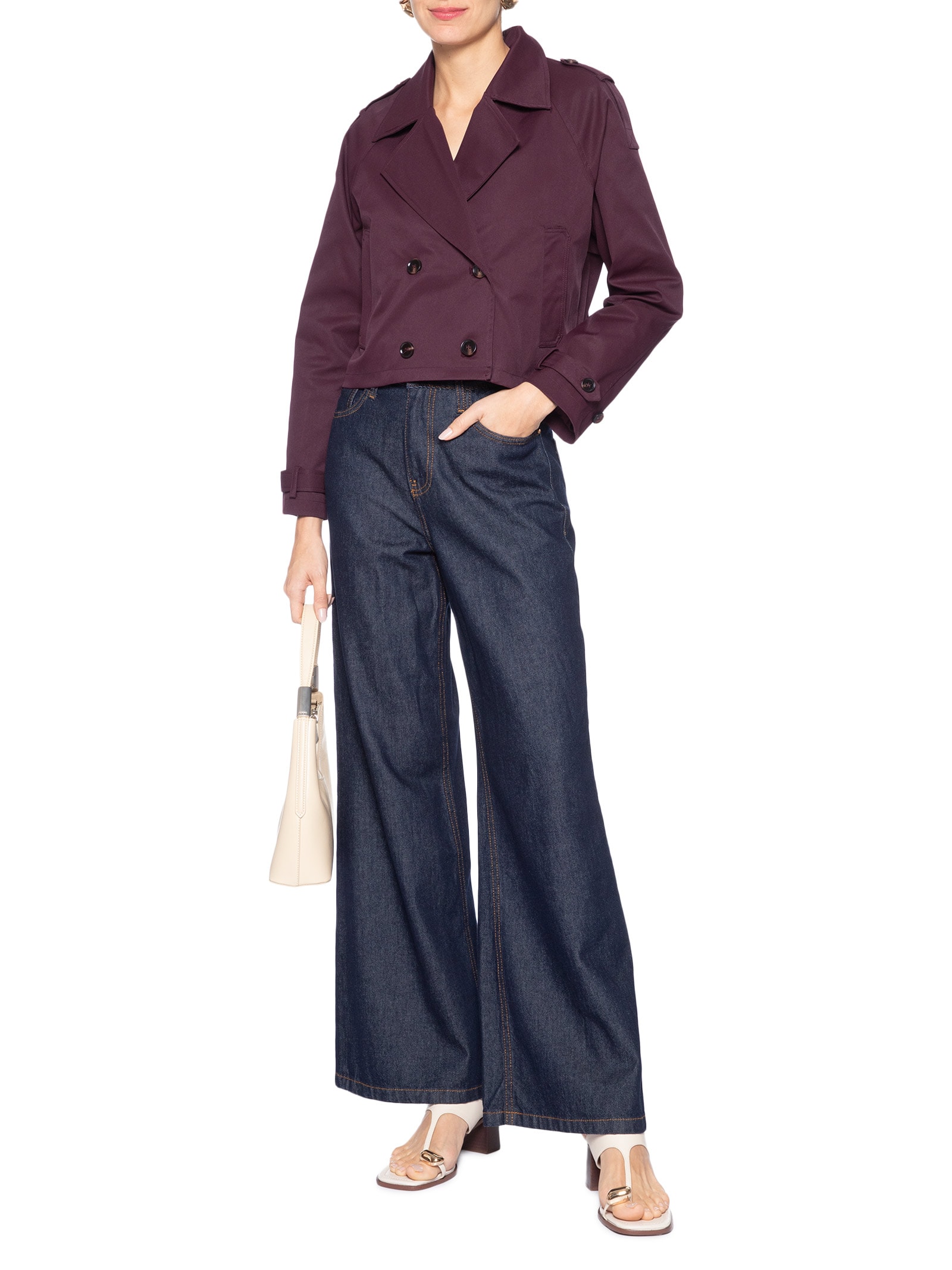 Casaco Feminino Trench Coat Curto Vermelho '2Essential