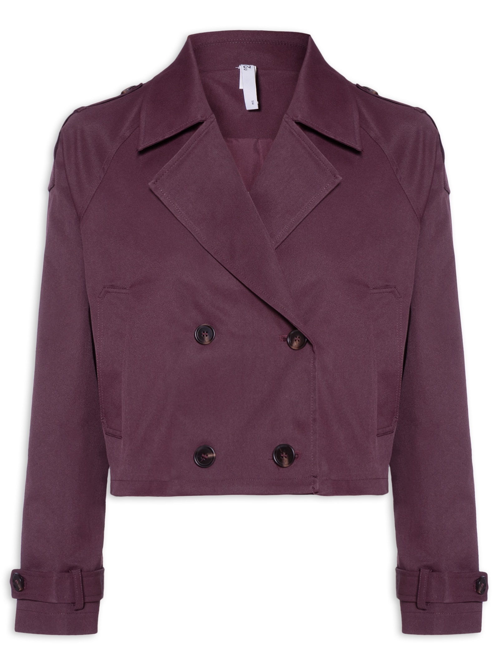 Casaco Feminino Trench Coat Curto Vermelho '2Essential