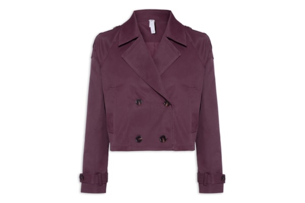 Casaco Feminino Trench Coat Curto - Vermelho