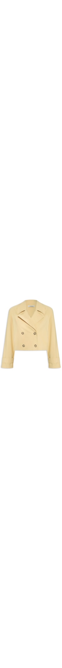 Casaco Feminino Trench Coat Juliana Cropped - Bege