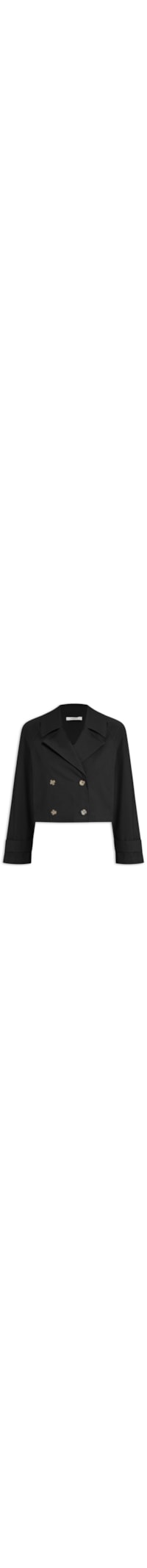 Casaco Feminino Trench Coat Juliana Cropped - Preto