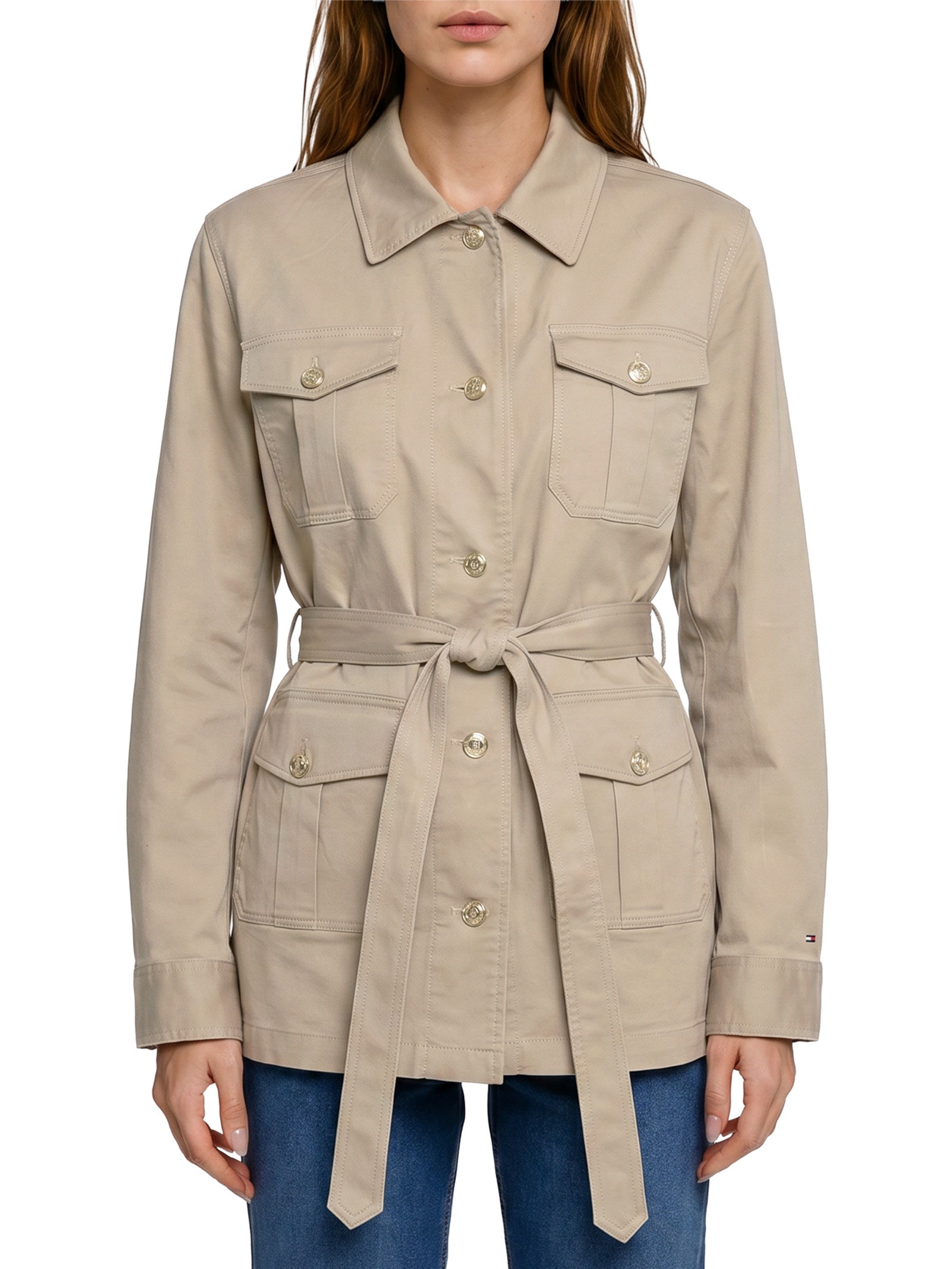 Casaco Feminino Trench Field Ls Bege Tommy Hilfiger