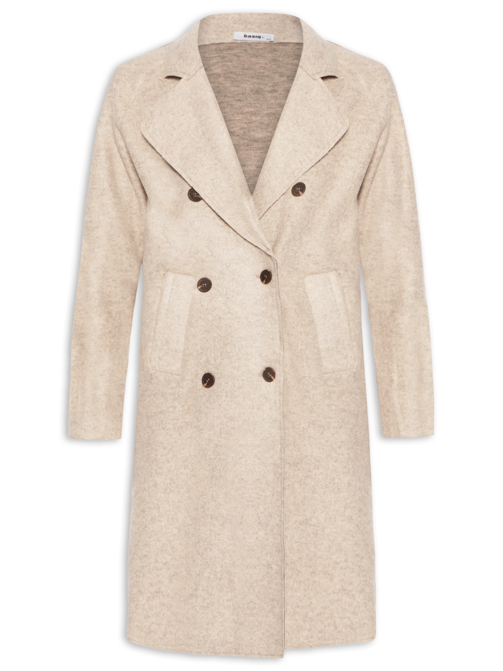 Casaco Feminino Trenchcoat Básico Alongado Bege Basiq
