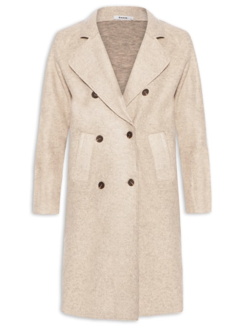 Casaco Feminino Trenchcoat Básico Alongado – Bege