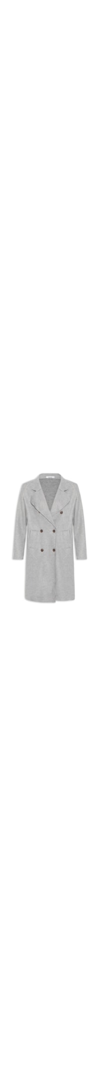 Casaco Feminino Trenchcoat Básico Alongado - Cinza