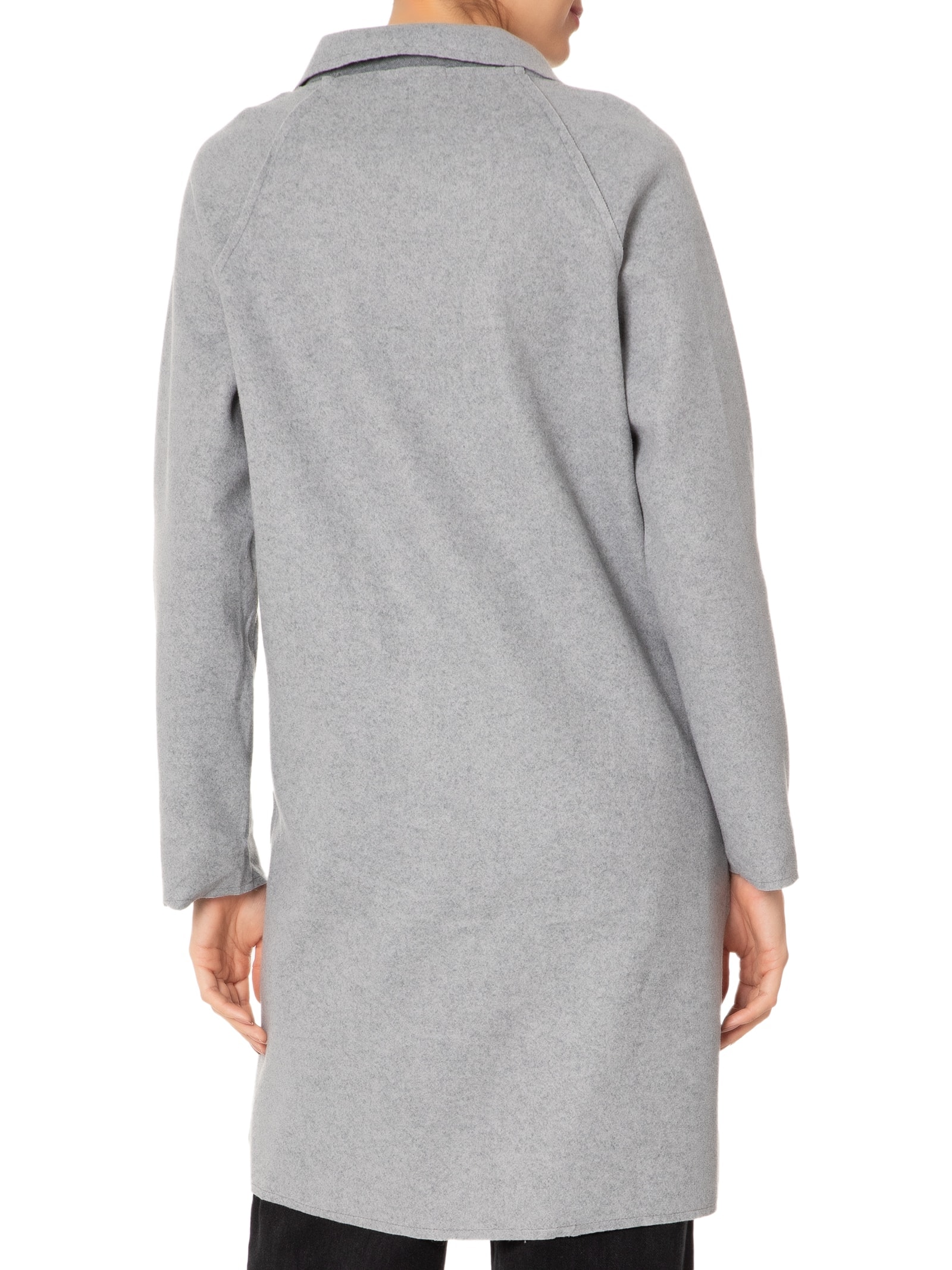 Casaco Feminino Trenchcoat Básico Alongado Cinza Basiq