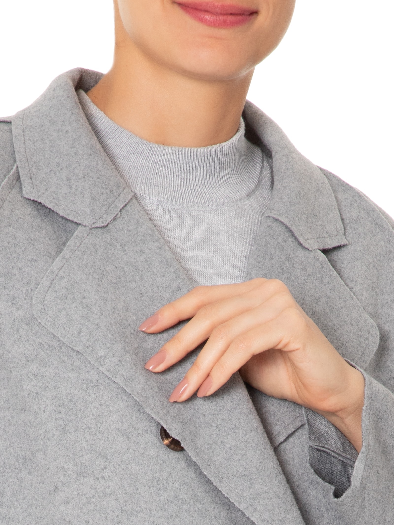 Casaco Feminino Trenchcoat Básico Alongado Cinza Basiq