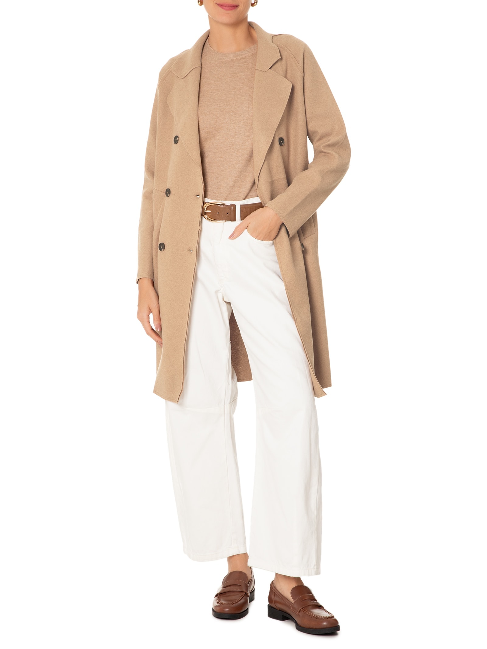 Casaco Feminino Trenchcoat Básico Alongado Marrom Basiq