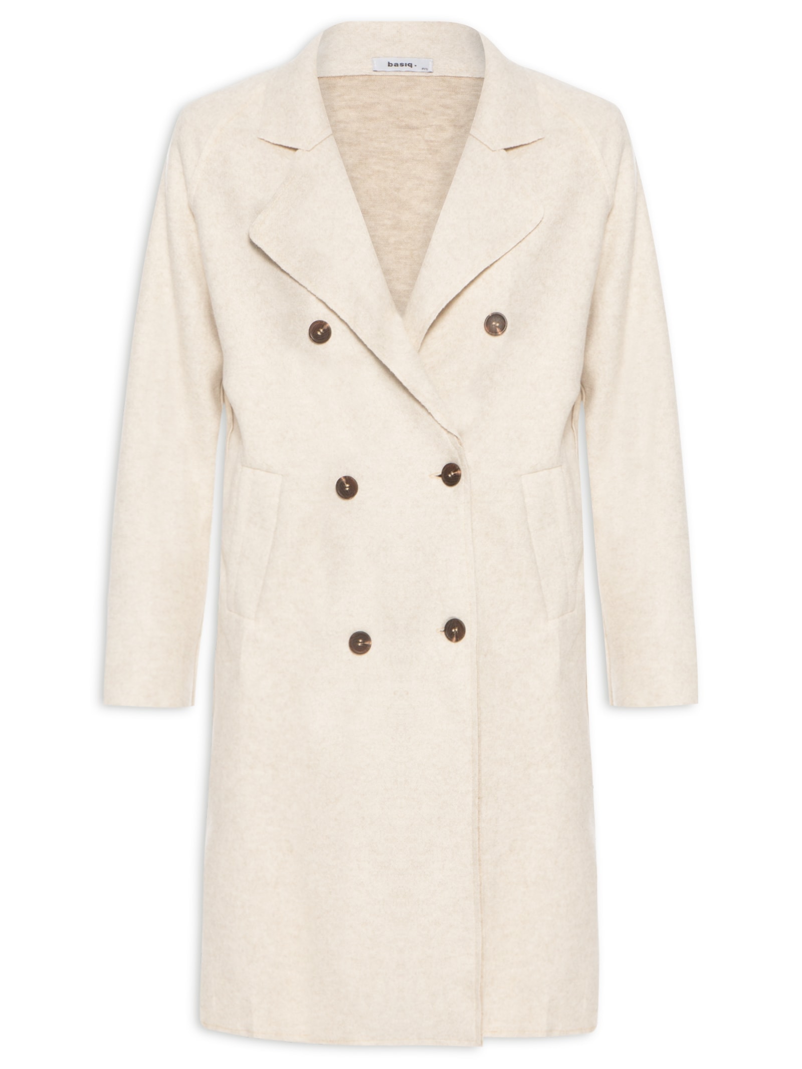Casaco Feminino Trenchcoat Básico Alongado Off White Basiq