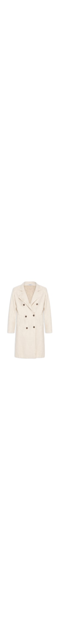 Casaco Feminino Trenchcoat Básico Alongado - Off White