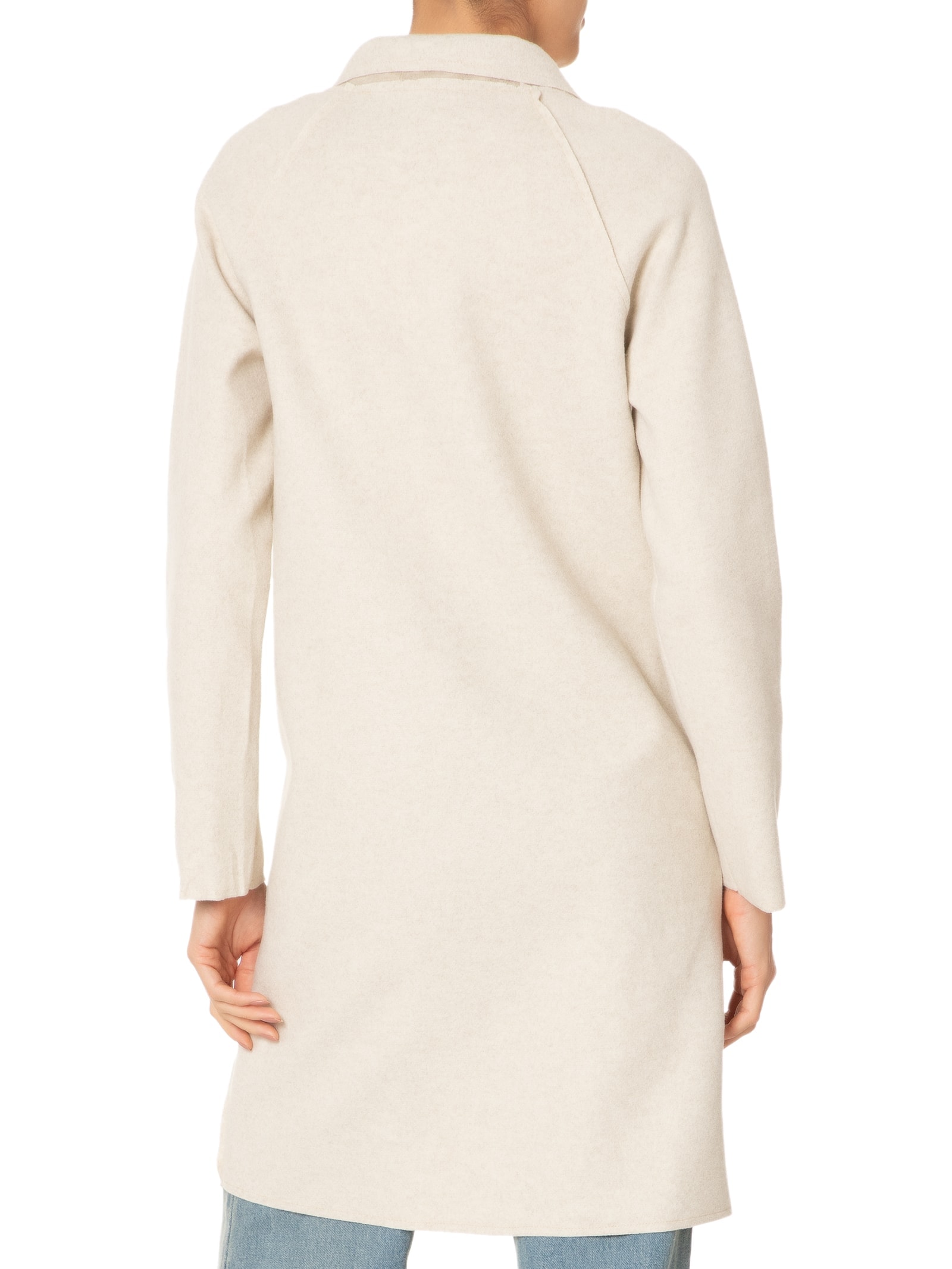 Casaco Feminino Trenchcoat Básico Alongado Off White Basiq