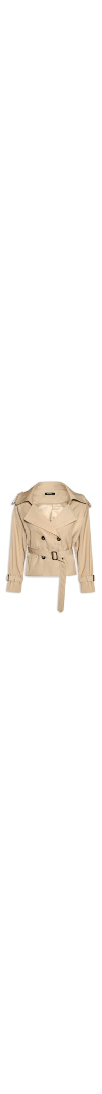 Casaco Feminino Trenchcoat Curto Com Amarração - Bege