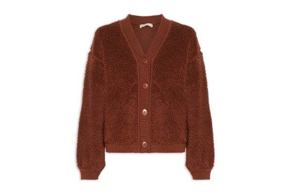 Casaco Feminino Tricot Atoalhado - Marrom