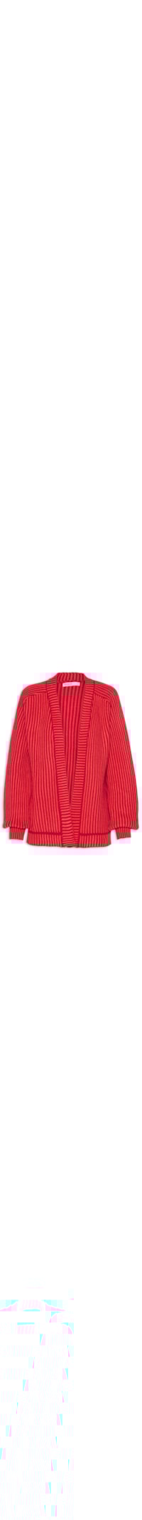 Casaco Feminino Tricot Bicolor - Vermelho