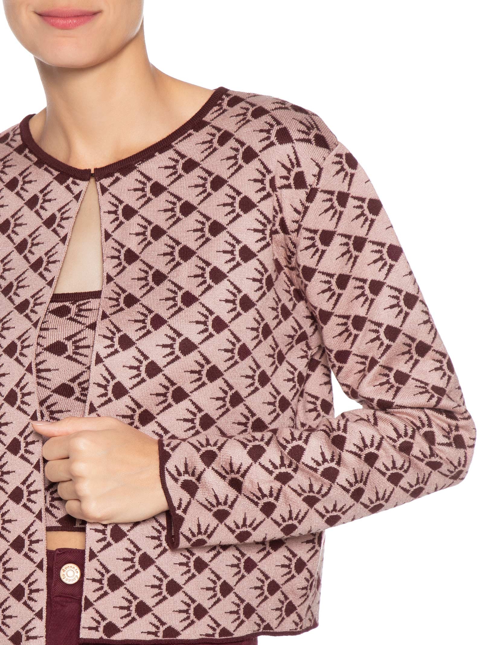 Casaco Feminino Tricot Floriluz Rosa Dress To