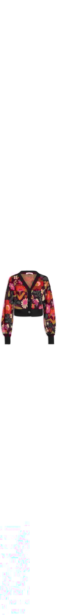 Casaco Feminino Tricot Jacquard Alice - Preto