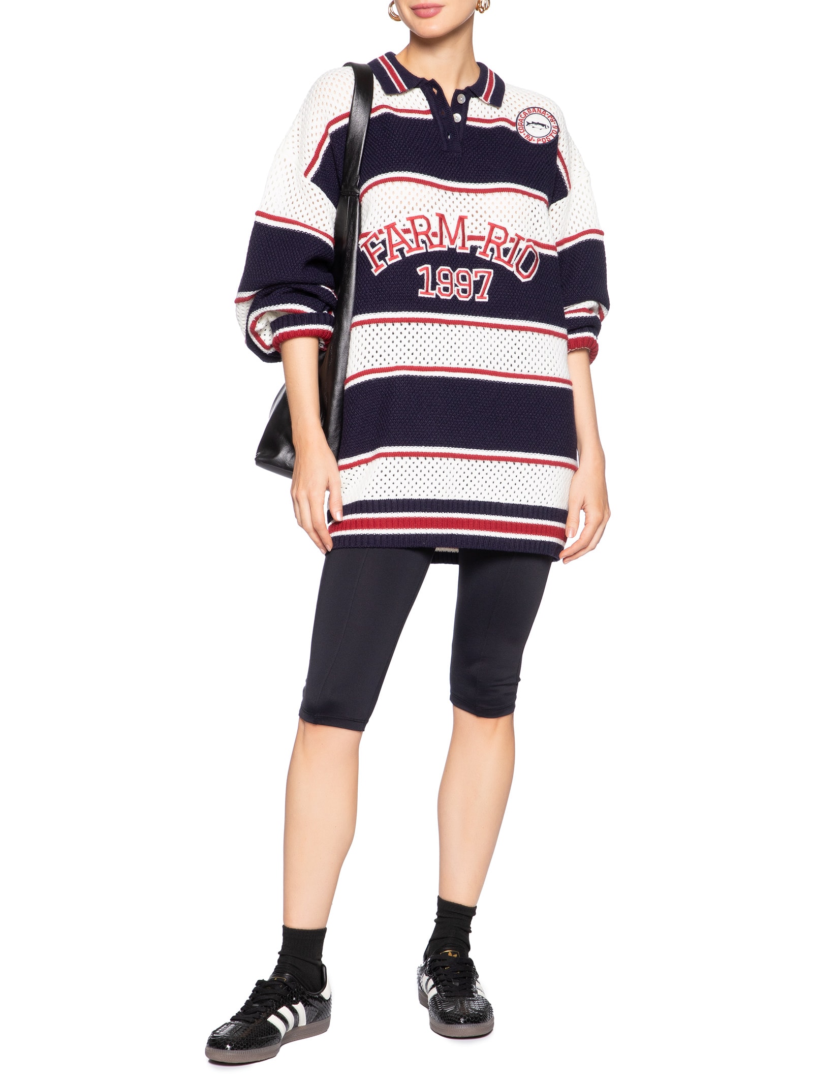 Casaco Feminino Tricot Listra Náutica Azul Farm
